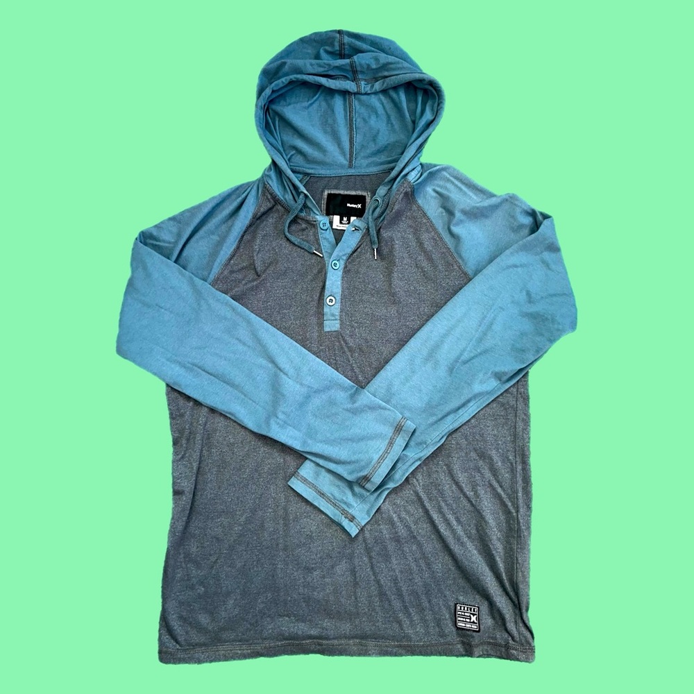Blue and Gray Hurley Long Sleeve (M)